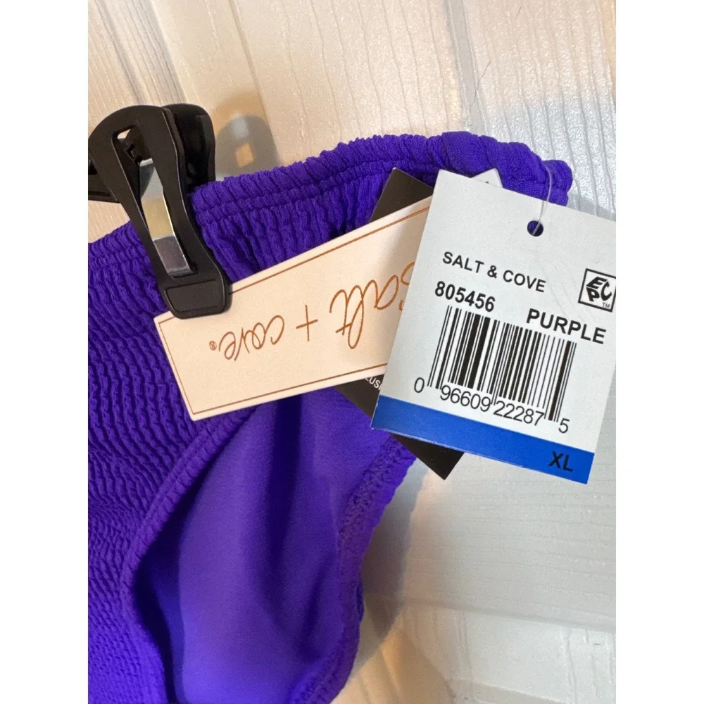 Salt & Cove Purple Bikini Bottoms Textured‎ Swimsuit XL